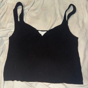 H&M Black Ribbed Camisole Top